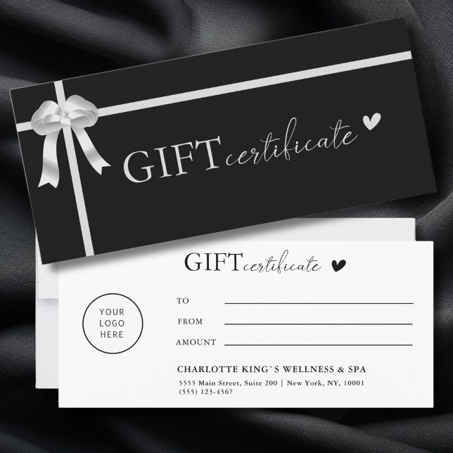Específico do cliente, Logotipo, Certificado de Of (Customer specific, Logo, Ribbon, Business, Salon Gift Certificate)