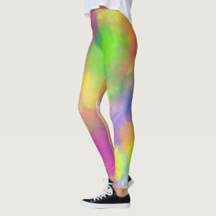 Espectro de leggings em folhas de cor rosa