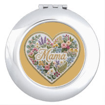 Coração de Mãe com Falsa Bordadura Floral