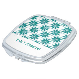 Espelhinho Flores teares nome personalizado branco