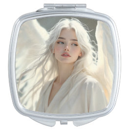 Espelhinho Guardião Luminoso - Anjo da Aurora Prateada