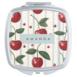 Espelhinho Padrão de Cereja Vermelha Personalizada Retro-Vint