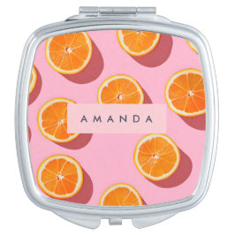 Espelhinho Padrão de Fatia Laranja Personalizada do Monograma
