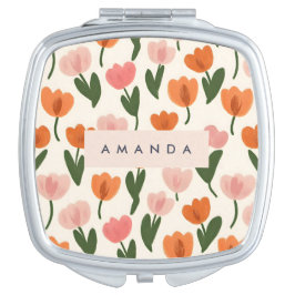 Espelhinho Padrão de Tulip de Primavera de Cute Personalizado