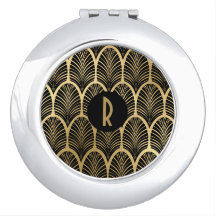 Padrão Gatsby Art Déco Monograma Preto Dourado
