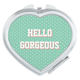 Espelhinhos Compactos HELLO GORGEOUS Mint Bolinhas Verdes