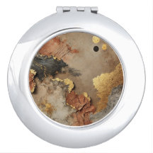 Espelho Compacto Elegante | Abstrato Earthy Design