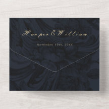 Espelho de casamento azul-escuro vitoriano