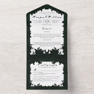 Espelho de casamento verde-escuro vitoriano