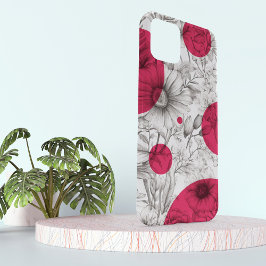 Espelho Floral moderno cor-de-rosa magenta Retrópi