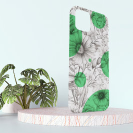 Espelho Floral moderno verde cintilante