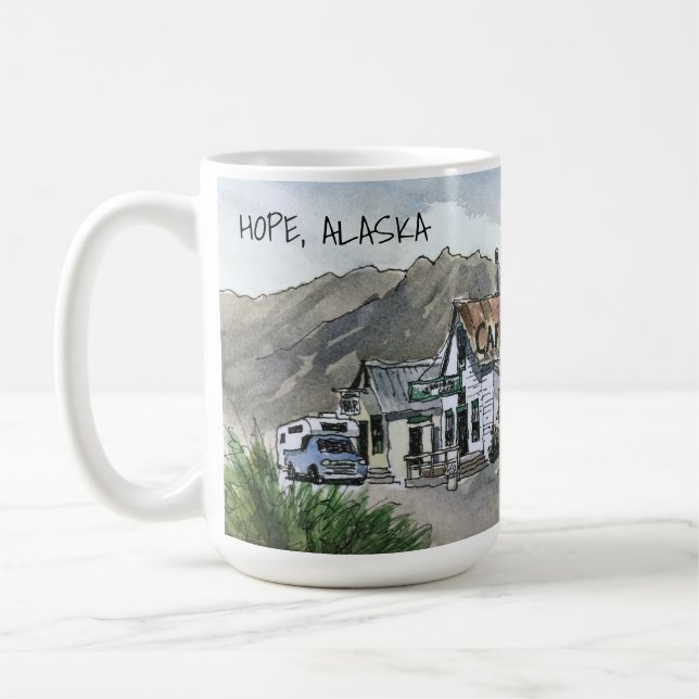 Esperança, Alasca - 15 oz. Caneca (Esquerda)