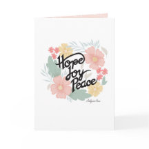 Esperança, alegria, cartão de apoio à paz