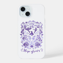 Esperança Cresce – Lavanda Linocut Pássaro Inspira