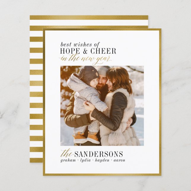 Esperança e animação | Anos novos orçamentais Cart (Frente/Verso)