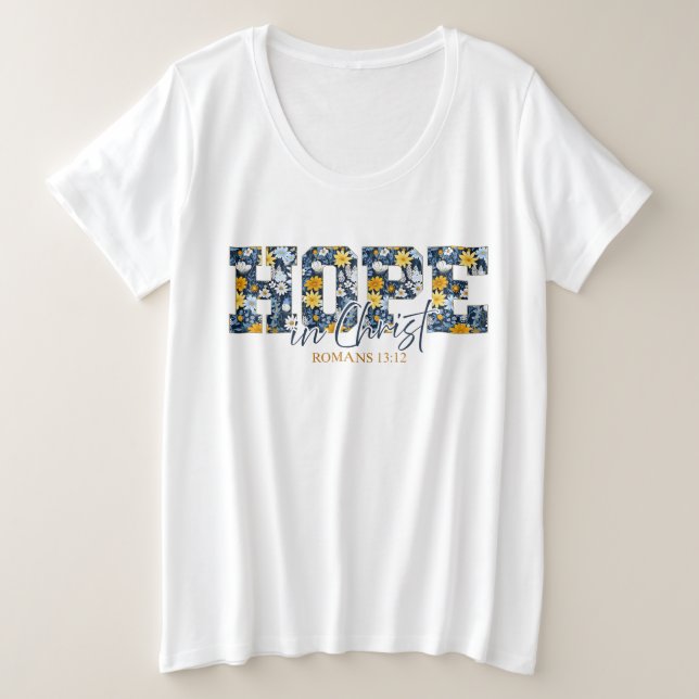 Esperança no Cristo - Camisa Versa de Bíblia Flora (Frente do Design)