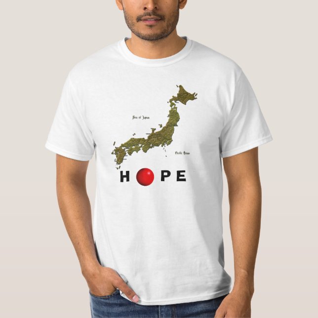 ESPERANÇA PARA A Camisa do Alivio Terremoto JAPÃO (Frente)
