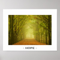 Esperança poster com luz no final de um túnel