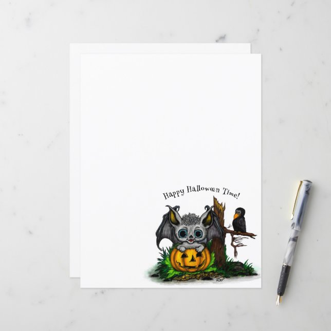 Esperando o Halloween, Cute Bat e Raven (Frente/Verso In Situ)