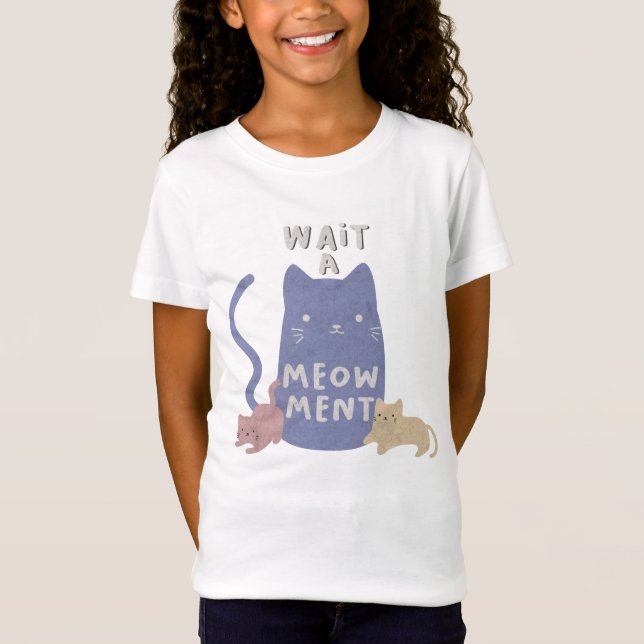 Espere um T-Shirt Meow (Frente)