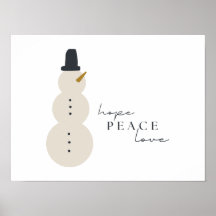 Espero que a paz ame. Impressões de Natal Snowman