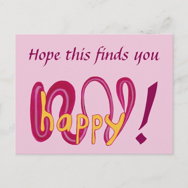 Espero que isso o veja feliz Seus Cartões de Texto (Frente)