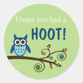 Espero que tenha um adesivo de Hoot Owl Birthday