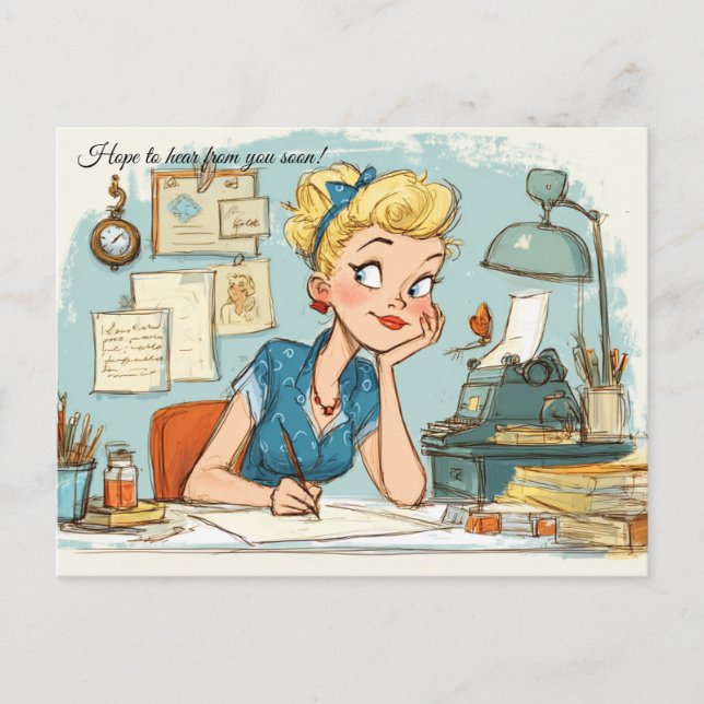 Espero que você ouça em breve! Cartão Postal (Frente)