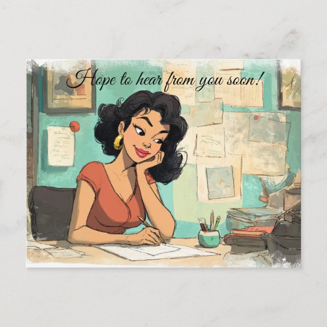 Espero que você ouça em breve! Cartão Postal (Frente)