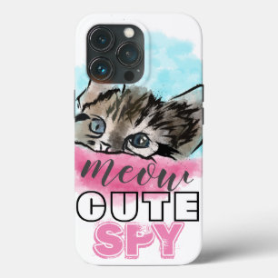 "ESPIÃOZINHO FOFO" Rosa Azul Gatinho Fofo Engraç