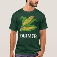 Espigas de milho no t-shirt escuro básico dos
