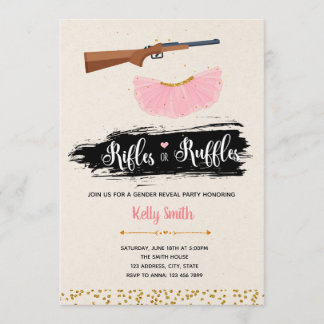 Espingardas ou espingardas gênero revelam convite