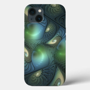Espirais legal beigem Turquesa Verde Arte Fractal