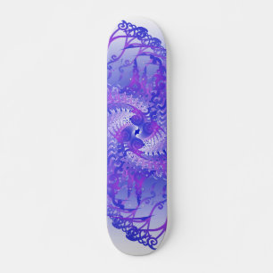 Espirais roxos e azuis: skate