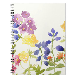 Espiral A Aquarela escocesa selvagem floresce o caderno