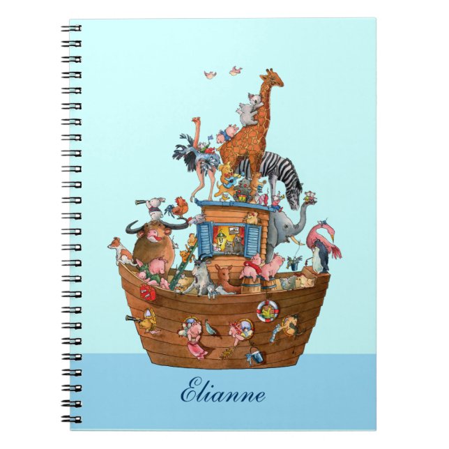 Espiral A arca de Noah dos animais - caderno (Frente)