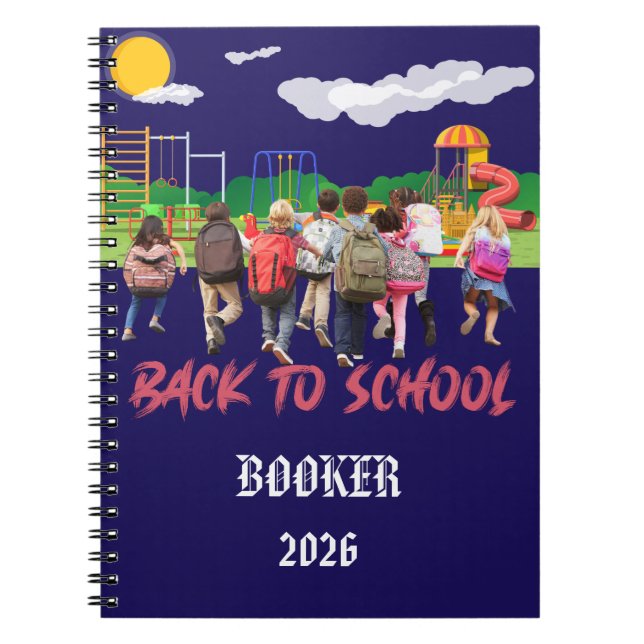 Espiral Adicionar nome Foto Caderno de Volta às Aulas (Frente)