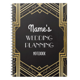 Espiral Art deco de Gatsby do caderno que Wedding notas do