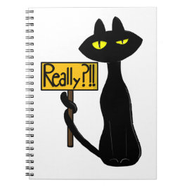 Espiral Bad Boogie - O Gato- "Sério?!!" Caderno engraçado