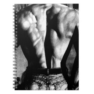 Espiral Bodybuilder masculino do desenho do caderno nos