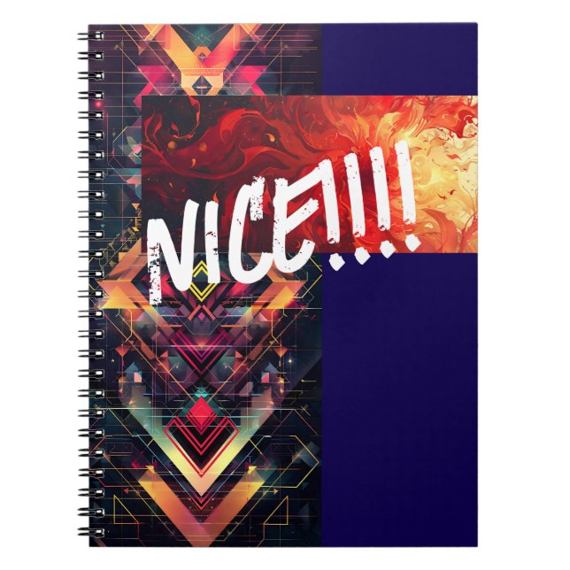 Espiral Bold Graphic "NICE!!!!!" Caderno (Frente)
