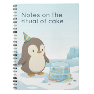 Espiral Bolo de Pinguim Fofo Caderno Personalizado de Hu