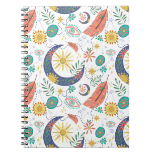 Espiral Bolsa Cheia de Brilhos Celestial Boho Caderno Espi