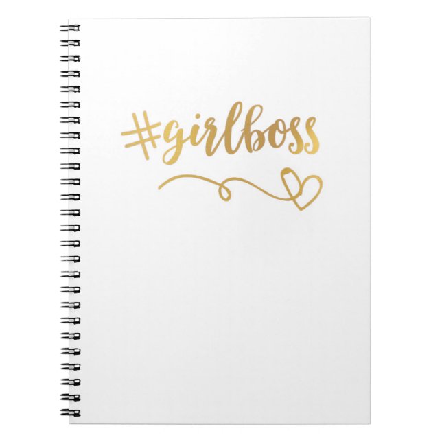Espiral Branco + Caderno Dourado/Diário dos #girlboss (Frente)