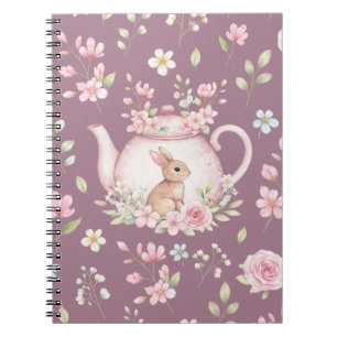 Espiral Bule de Coelho Caprichoso Caderno Floral Primavera