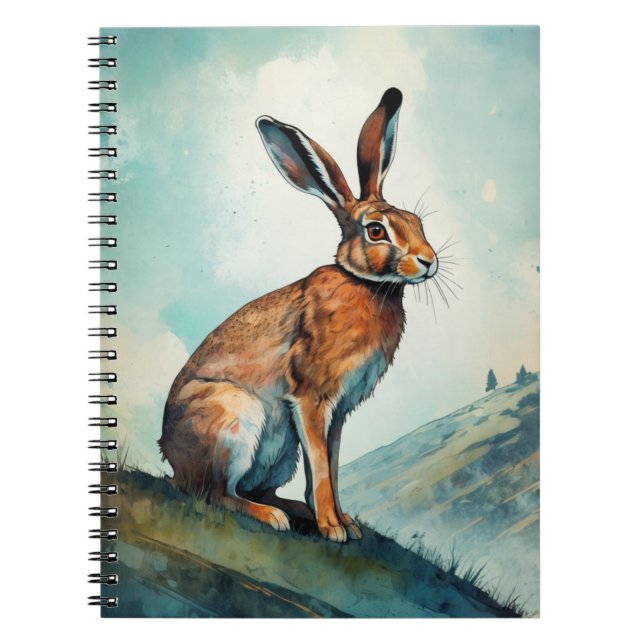 Espiral Bunny Hare em um Hill | Caderno (Frente)