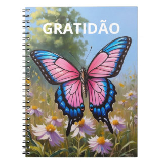 Espiral Caderno (80 Páginas, P&B) Borboleta