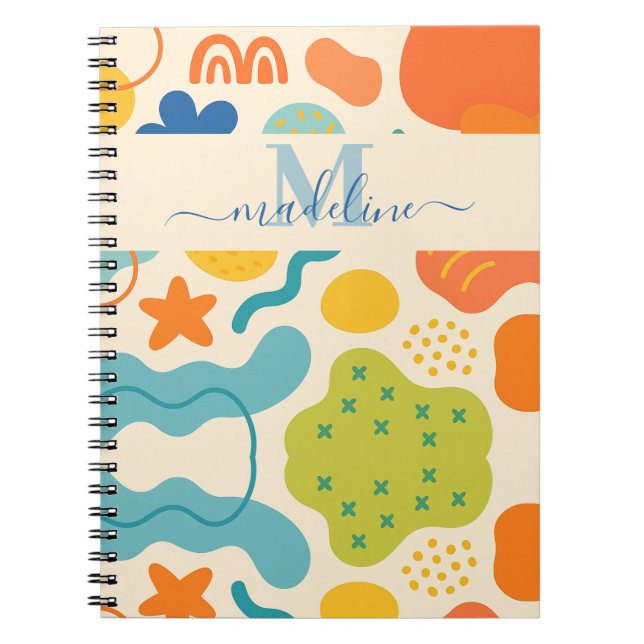 Espiral Caderno Abstrato com Efeito Colorido Personalizado (Frente)