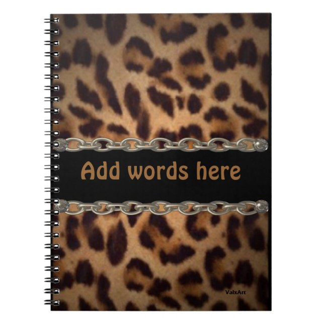 Espiral Caderno acorrentado do leopardo (Frente)