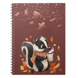Espiral Caderno Adorável de Esquilo de Outono - Diário de 